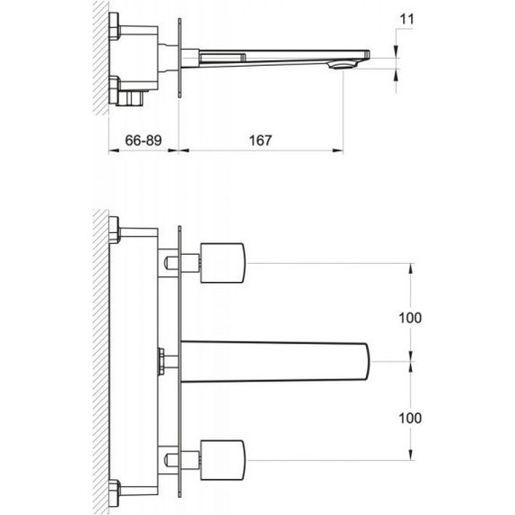 Смеситель для раковины настенный BelBagno Carin CAR-BLI-CRM - фото, картинка 2 Смеситель для раковины настенный BelBagno Carin CAR-BLI-CRM - фото 2
