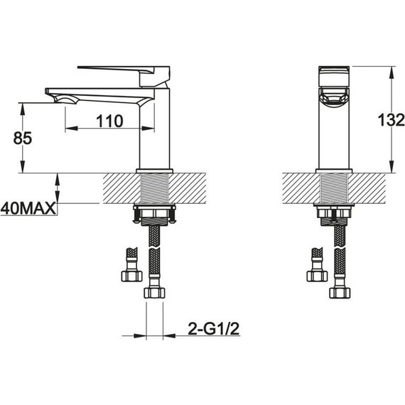 Смеситель для раковины BelBagno Carin 132 мм CAR-LVM-CRM - фото, картинка 2 Смеситель для раковины BelBagno Carin 132 мм CAR-LVM-CRM - фото 2