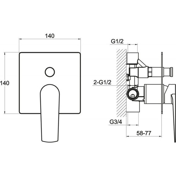 Смеситель для ванны BelBagno Carin CAR-BASM-CRM - фото, картинка 2 Смеситель для ванны BelBagno Carin CAR-BASM-CRM - фото 2