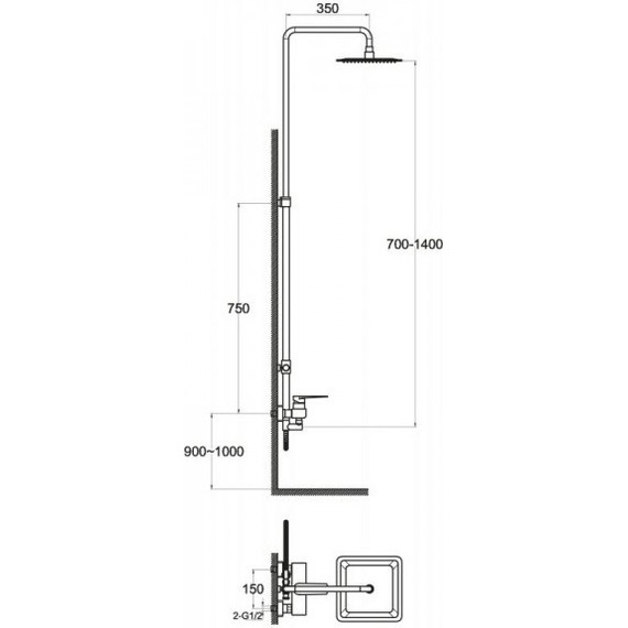 Душевая стойка BelBagno Carin CAR-DOCM-CRM - фото, картинка 2 Душевая стойка BelBagno Carin CAR-DOCM-CRM - фото 2