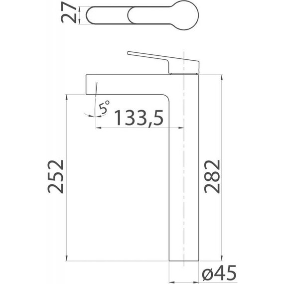 Смеситель для раковины высокий BelBagno Delta DEL-LMC-IN, сатин, Цвет производителя: сатин - фото, картинка 2 Смеситель для раковины высокий BelBagno Delta DEL-LMC-IN, сатин, Цвет производителя: сатин - фото 2