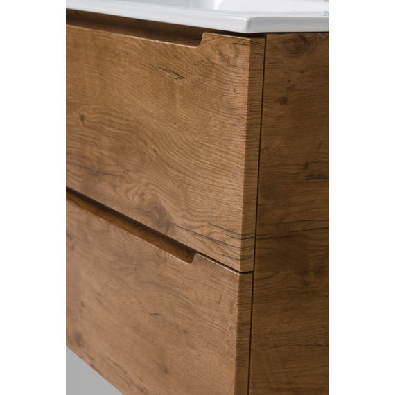 Тумба подвесная с раковиной BelBagno ETNA39-500/390-2C-SO-RN-P 50 см, Rovere Nature, Цвет фасада: Rovere Nature - фото 3