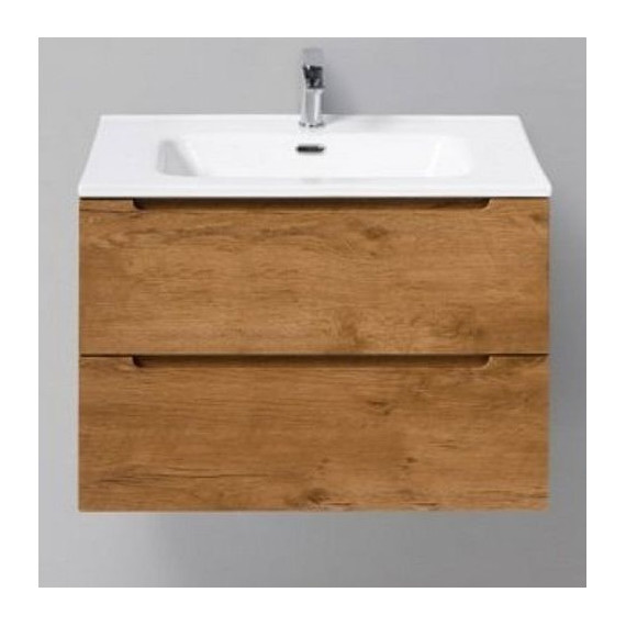 Тумба подвесная с раковиной BelBagno ETNA39-700/390-2C-SO-RN-P 70 см, Rovere Nature, Цвет фасада: Rovere Nature - фото 