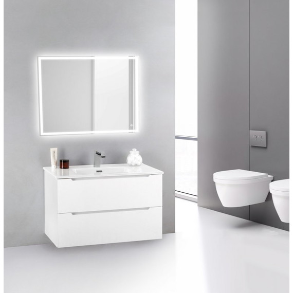 Тумба подвесная с раковиной BelBagno ETNA39-800/390-2C-SO-BL-P 80 см, Bianco Lucido, Цвет фасада: Bianco Lucido - фото 2