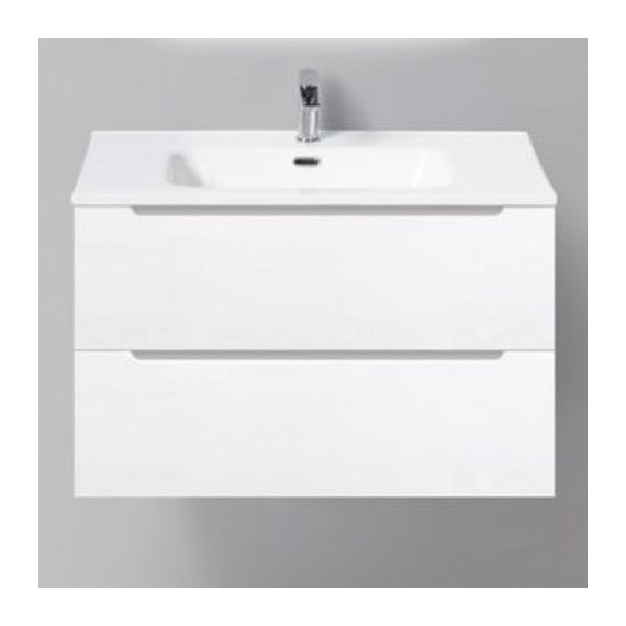 Тумба подвесная с раковиной BelBagno ETNA39-800/390-2C-SO-BL-P 80 см, Bianco Lucido, Цвет фасада: Bianco Lucido - фото 