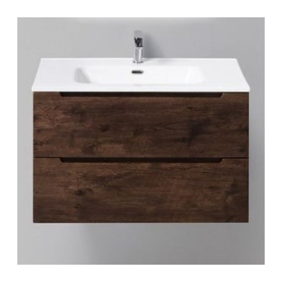 Тумба подвесная с раковиной BelBagno ETNA39-800/390-2C-SO-RW-P 80 см, Rovere Moro, Цвет фасада: Rovere Moro - фото 
