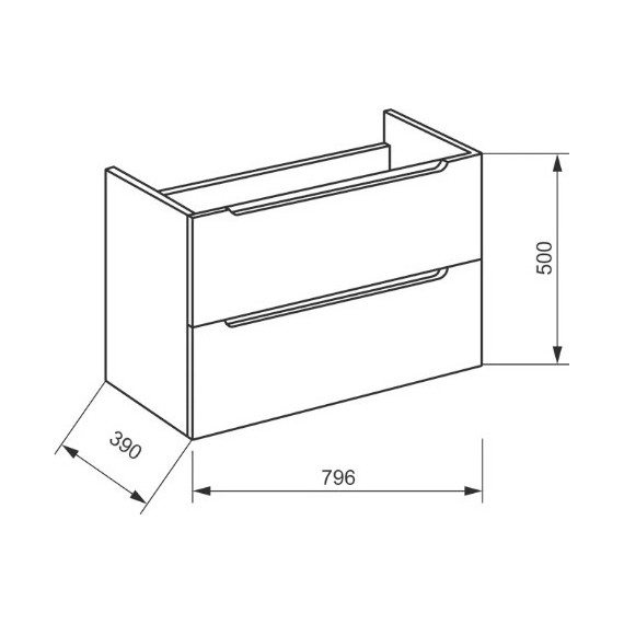 Тумба подвесная с раковиной BelBagno ETNA39-800/390-2C-SO-BL-P 80 см, Bianco Lucido, Цвет фасада: Bianco Lucido - фото 6