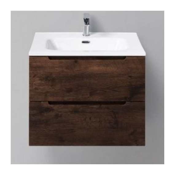 Тумба подвесная с раковиной BelBagno ETNA39-500/390-2C-SO-RW-P 50 см, Rovere Moro, Цвет фасада: Rovere Moro - фото 