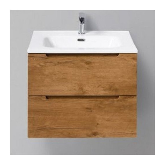 Тумба подвесная с раковиной BelBagno ETNA39-500/390-2C-SO-RN-P 50 см, Rovere Nature, Цвет фасада: Rovere Nature - фото 