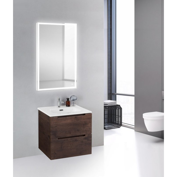 Тумба подвесная с раковиной BelBagno ETNA39-500/390-2C-SO-RW-P 50 см, Rovere Moro, Цвет фасада: Rovere Moro - фото 2