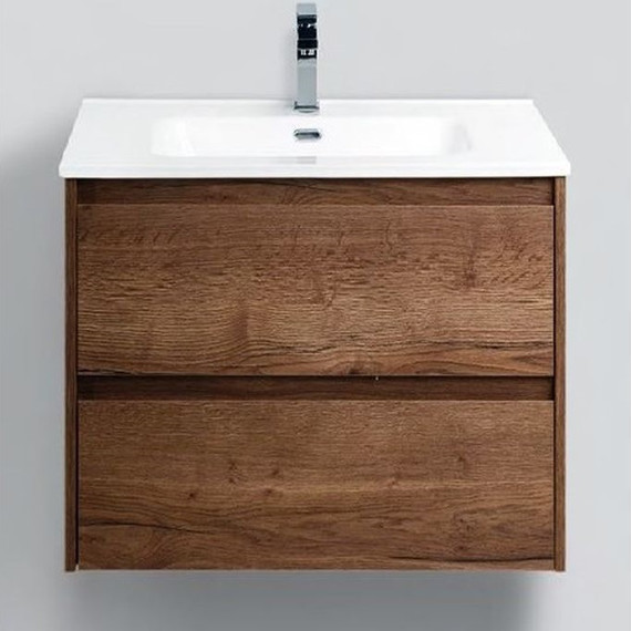 Тумба подвесная с раковиной BelBagno KRAFT 39-500/390-2C-SO-RT 50 см, Rovere Tabacco - фото 