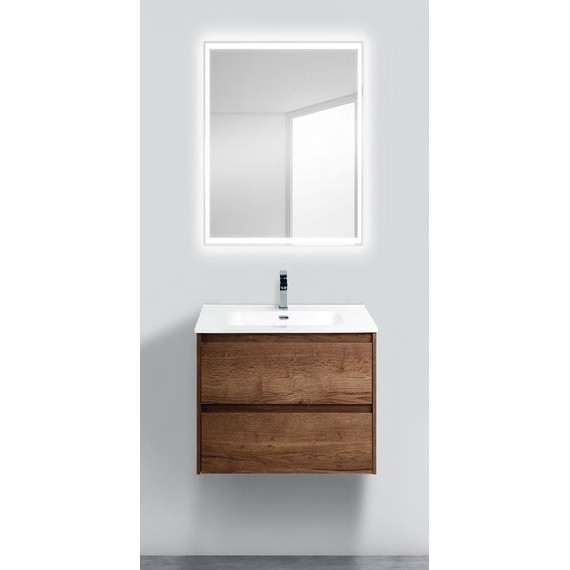Тумба подвесная с раковиной BelBagno KRAFT 39-500/390-2C-SO-RT 50 см, Rovere Tabacco - фото 4