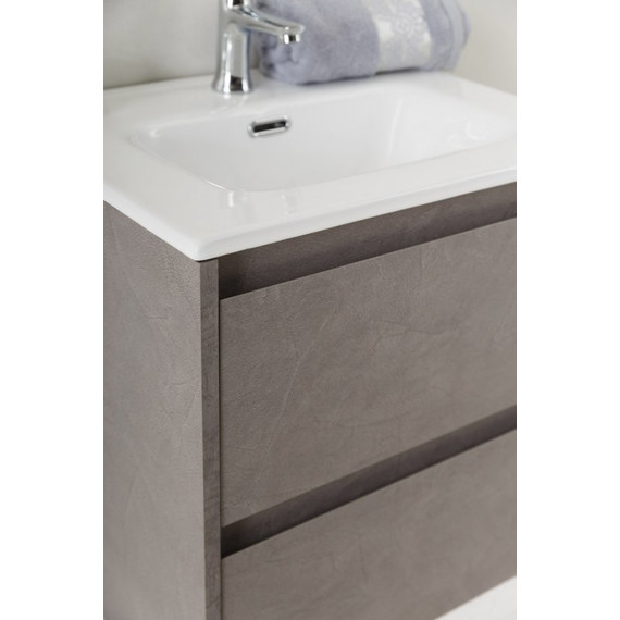 Тумба подвесная с раковиной BelBagno KRAFT 39-600/390-2C-SO-PG 60 см, Pietra Grigio - фото 3