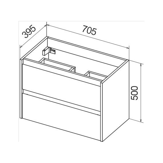 Тумба подвесная с раковиной BelBagno KRAFT 39-700/390-2C-SO-RNN 70 см, Rovere Nebrasca Nature - фото 6