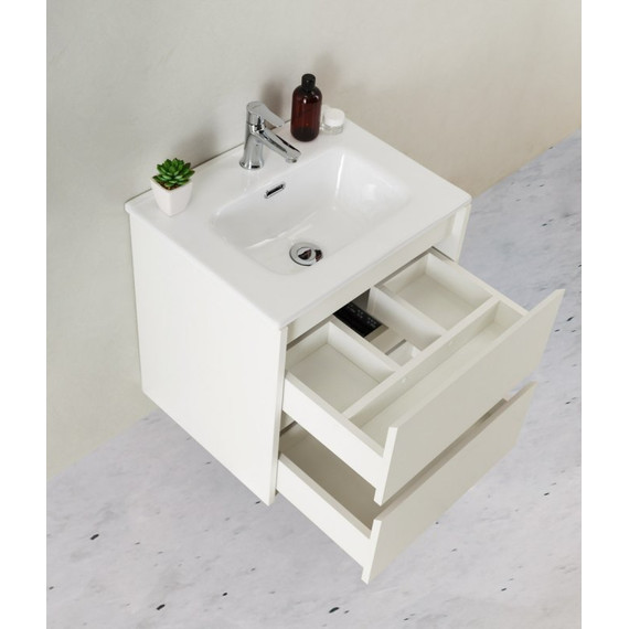 Тумба подвесная с раковиной BelBagno KRAFT 39-600/390-2C-SO-BO 60 см, Bianco Opaco - фото 3