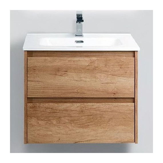 Тумба подвесная с раковиной BelBagno KRAFT 39-600/390-2C-SO-RNN 60 см, Rovere Nebrasca Nature - фото 