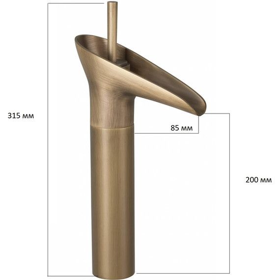 Смеситель для раковины высокий Bronze de Luxe 10101, бронза - фото 2