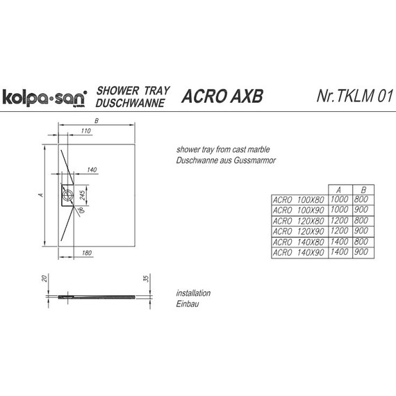 Мраморный поддон Kolpa-San Acro 120х90 см - фото, картинка 3 Мраморный поддон Kolpa-San Acro 120х90 см - фото 3