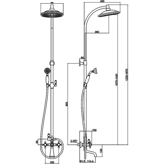 Душевая система для ванны Timo Nelson SX-1090/02, антик - фото 5