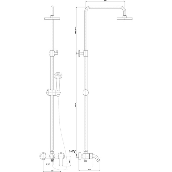 Душевая система для ванны Timo Polo SX-1100 - фото 6