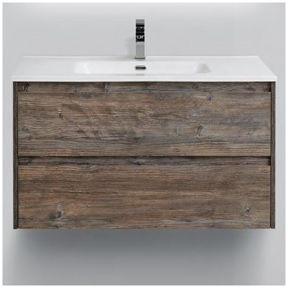 Тумба подвесная с раковиной BelBagno KRAFT 39-800/390-2C-SO-PP 80 см, Pino Pasadena - фото 