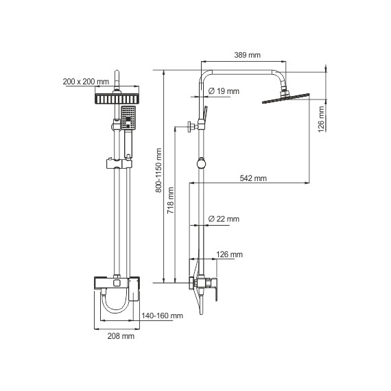 Душевая стойка WasserKraft A17702 - фото, картинка 7 Душевая стойка WasserKraft A17702 - фото 7