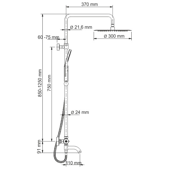 Душевая стойка с термостатом WasserKraft A18801 - фото 9