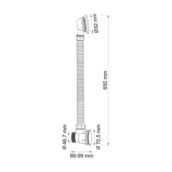 Сифон для ванны WasserKraft A054, светлая бронза - фото 2