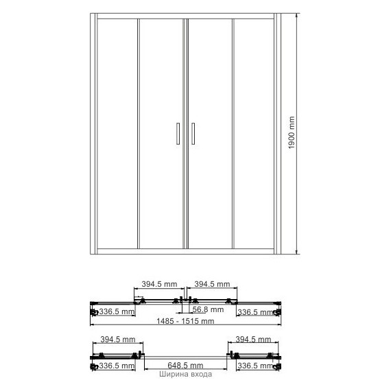 Душевая дверь WasserKraft Lippe 150 см 45S08, хром/прозрачное - фото, картинка 4 Душевая дверь WasserKraft Lippe 150 см 45S08, хром/прозрачное - фото 4