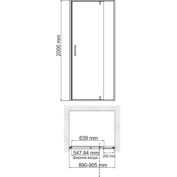 Душевая дверь WasserKraft Neime 90 см 19P04, белый/прозрачное - фото 4