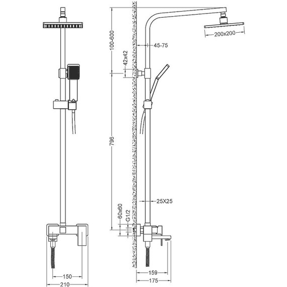 Душевая стойка Timo Selene SX-2013/03, черный - фото 8
