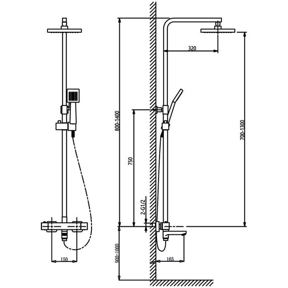 Душевая стойка с термостатом Timo Tetra-Thermo SX-0169/00 - фото, картинка 5 Душевая стойка с термостатом Timo Tetra-Thermo SX-0169/00 - фото 5