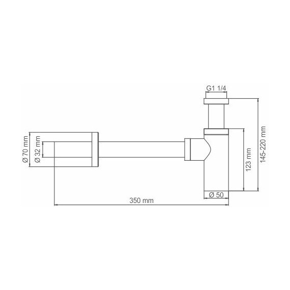 Сифон для умывальника WasserKraft A093, матовый хром - фото 2