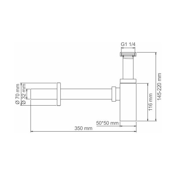 Сифон для умывальника WasserKraft A096, светлая бронза - фото 2