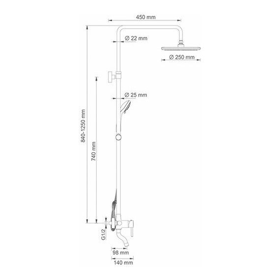 Душевая стойка WasserKraft A14401 - фото, картинка 7 Душевая стойка WasserKraft A14401 - фото 7