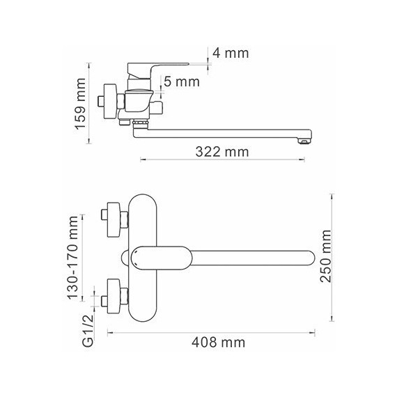 Смеситель для ванны WasserKraft Dinkel 5802L - фото 7