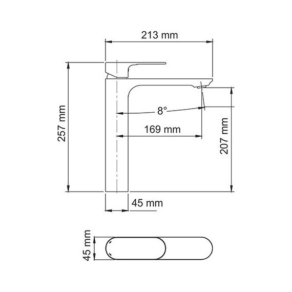 Смеситель для раковины высокий WasserKraft Dinkel 5803H - фото, картинка 7 Смеситель для раковины высокий WasserKraft Dinkel 5803H - фото 7