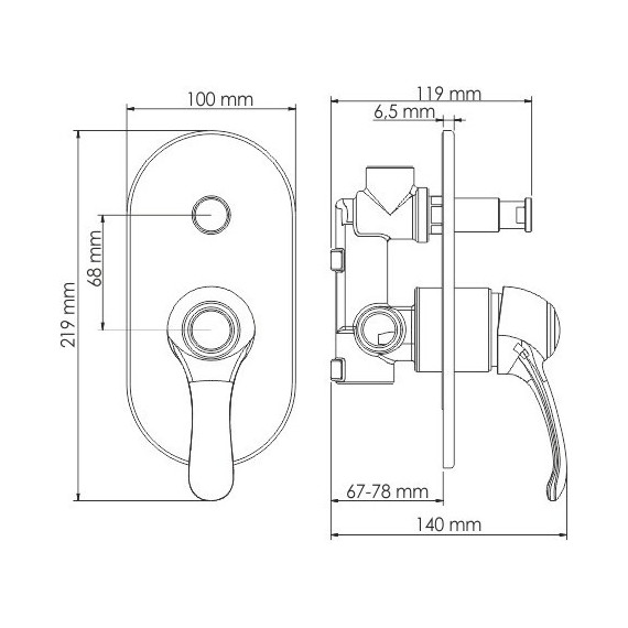 Смеситель для ванны WasserKraft Isar 1361, темная бронза - фото 5
