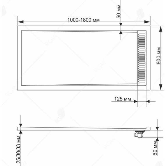 Каменный поддон RGW STM-178G 170х80 см 14202817-02, графит - фото 4