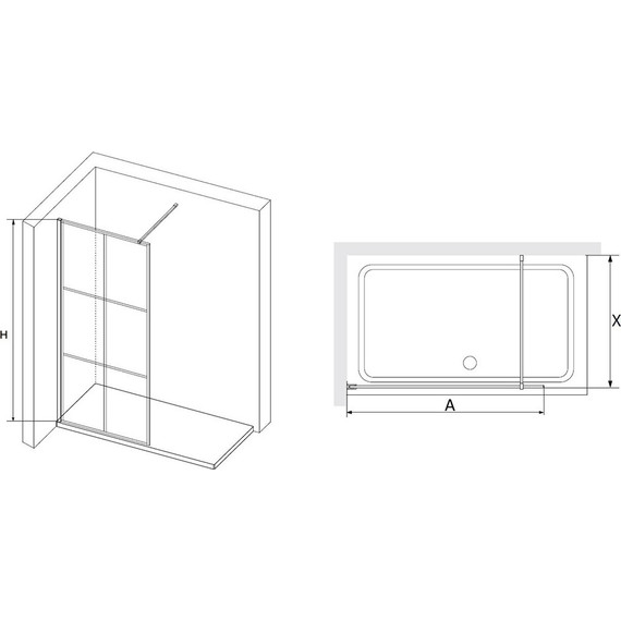 Душевая перегородка RGW WA-11B 80х200 см 32101180-84 с кронштейном в комплекте, черный/прозрачное - фото 4