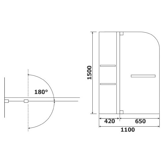 Шторка для ванны RGW SC-04 110 см 03110411-11 (стекло 8 мм), хром/прозрачное - фото 3