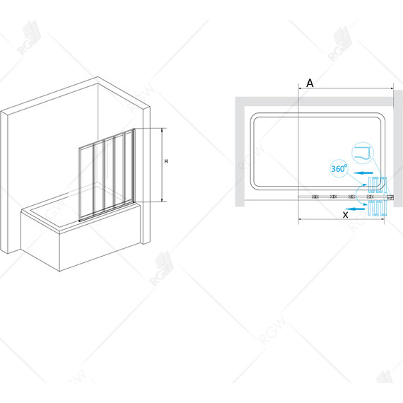 Шторка для ванны RGW SC-22 120 см 03112212-11, хром/прозрачное - фото 3