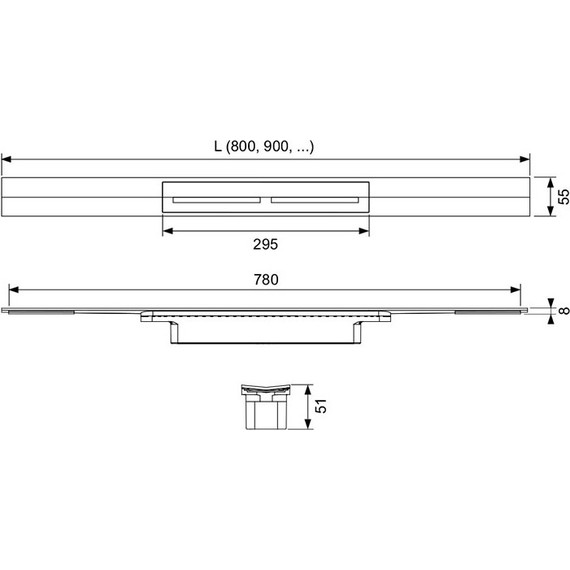 Трап TECEdrainprofile 100 см 671002, нержавеющая сталь, сатин/позолоченный, Цвет производителя: сатин, позолоченный, Размер трапа: 1000 - фото 10