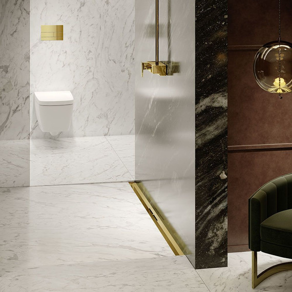 Трап TECEdrainprofile 120 см 671212, нержавеющая сталь, глянец/позолоченный, Цвет производителя: глянец, позолоченный, Размер трапа: 1200 - фото 3