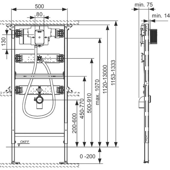 Инсталляция для писсуара TECEprofil с клапаном U2 (h = 1120 мм) 9320013 - фото, картинка 2 Инсталляция для писсуара TECEprofil с клапаном U2 (h = 1120 мм) 9320013 - фото 2