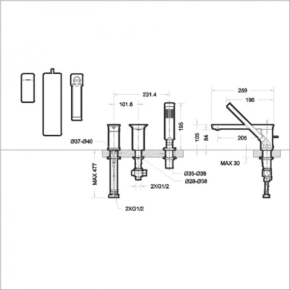 Смеситель для ванны Bravat Phillis F556101C-2-ENG - фото, картинка 5 Смеситель для ванны Bravat Phillis F556101C-2-ENG - фото 5