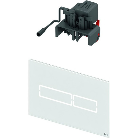 Кнопка смыва TECElux mini 9240960, сенсорная, стекло белое - фото, картинка 2 Кнопка смыва TECElux mini 9240960, сенсорная, стекло белое - фото 2