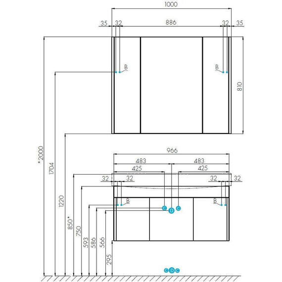 Тумба подвесная с раковиной Акватон Беверли 100 см 1A2367K0BV010, белый - фото, картинка 14 Тумба подвесная с раковиной Акватон Беверли 100 см 1A2367K0BV010, белый - фото 14