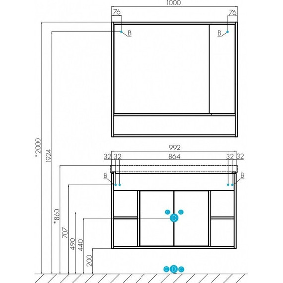 Зеркало-шкаф Акватон Флай 100 см 1A237802FAX10, белый/дуб крафт - фото, картинка 7 Зеркало-шкаф Акватон Флай 100 см 1A237802FAX10, белый/дуб крафт - фото 7