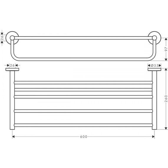 Полка для полотенец Hansgrohe Logis Universal 41720000 - фото 2